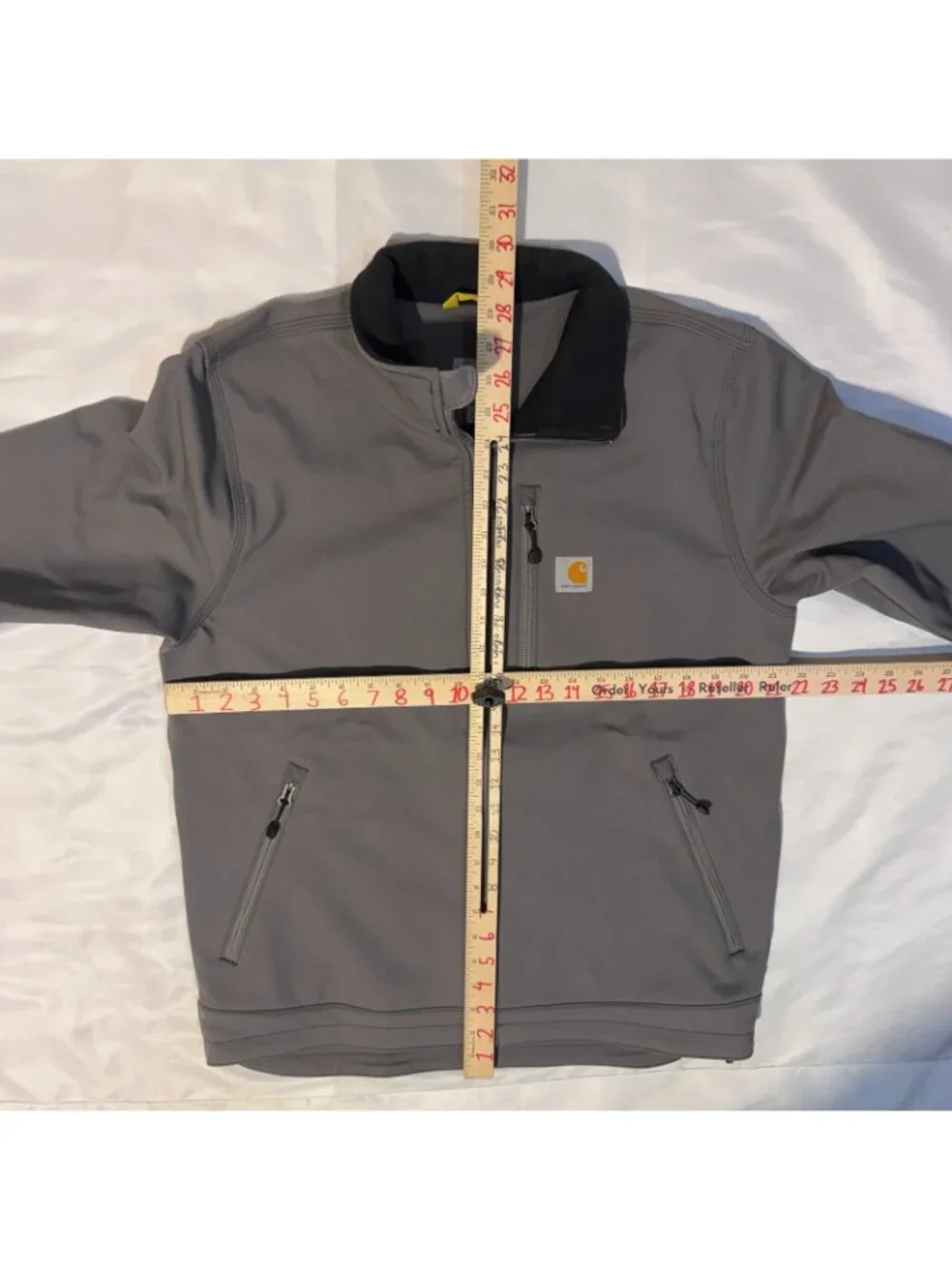 Carhartt Men's  Crowley Gray Full Zip Jacket M Regular Stand-Up Collar Workwear